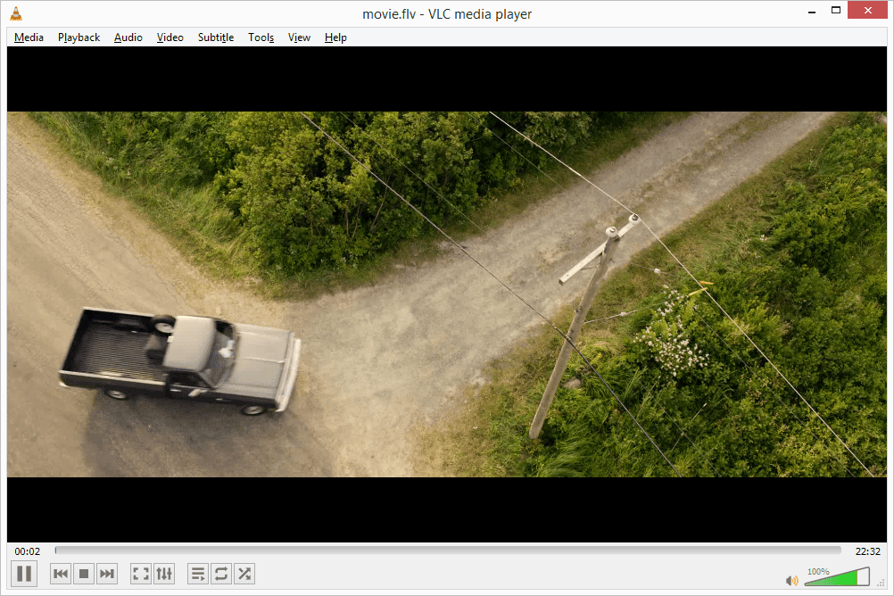 Скриншот VLC, воспроизводящего Flash-видео в Windows