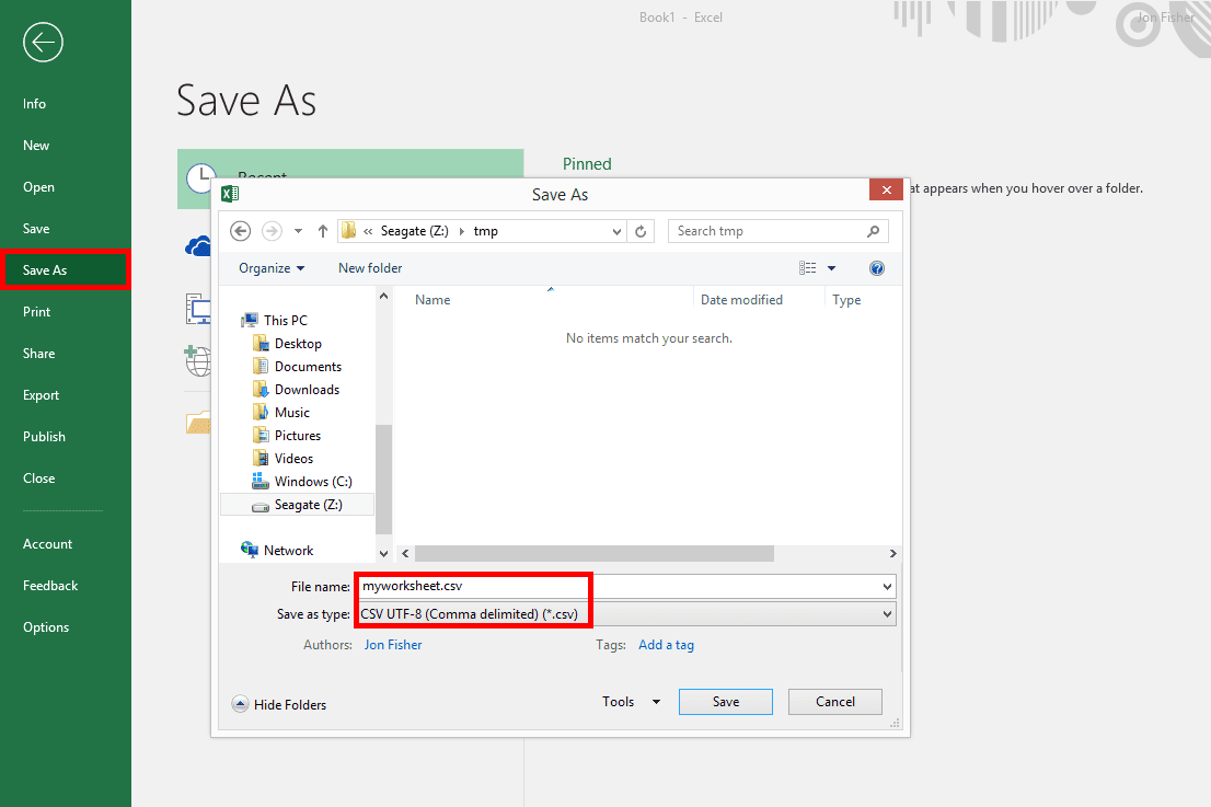 Снимок экрана, показывающий, как конвертировать файлы XLSX в Excel в Windows 8