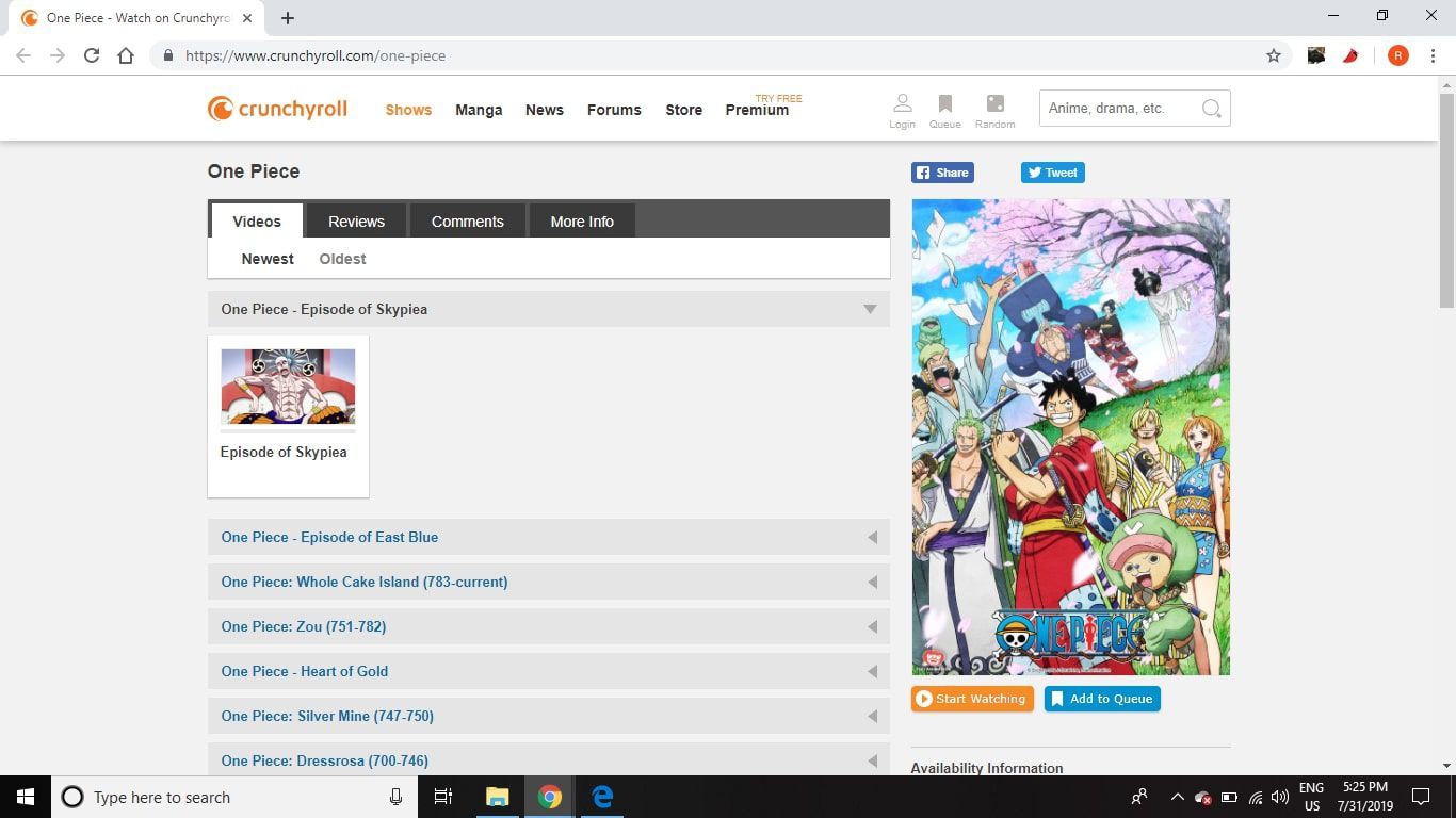 Смотреть эпизоды One Piece бесплатно онлайн на Crunchy Roll.