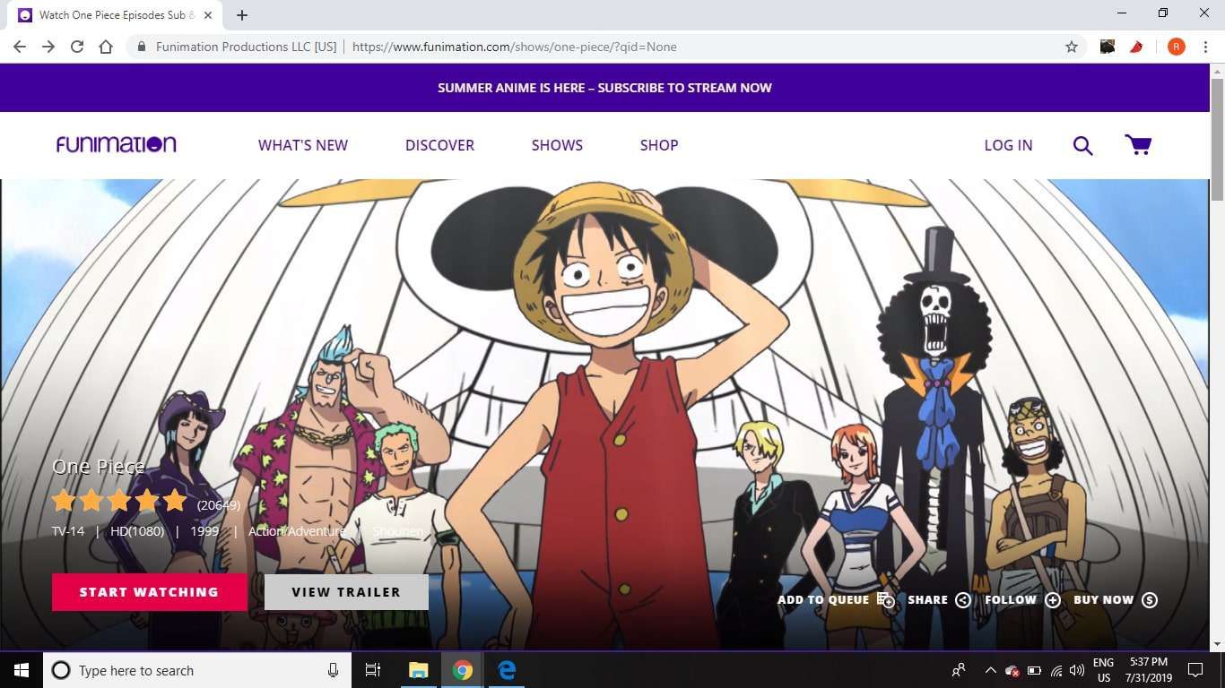 Смотреть One Piece эпизоды бесплатно онлайн на Funimation.