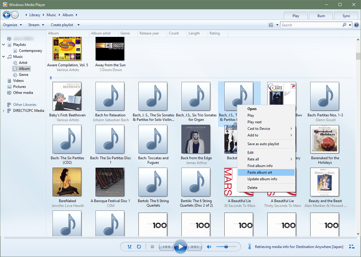 Вставка обложек альбомов в Windows Media Player