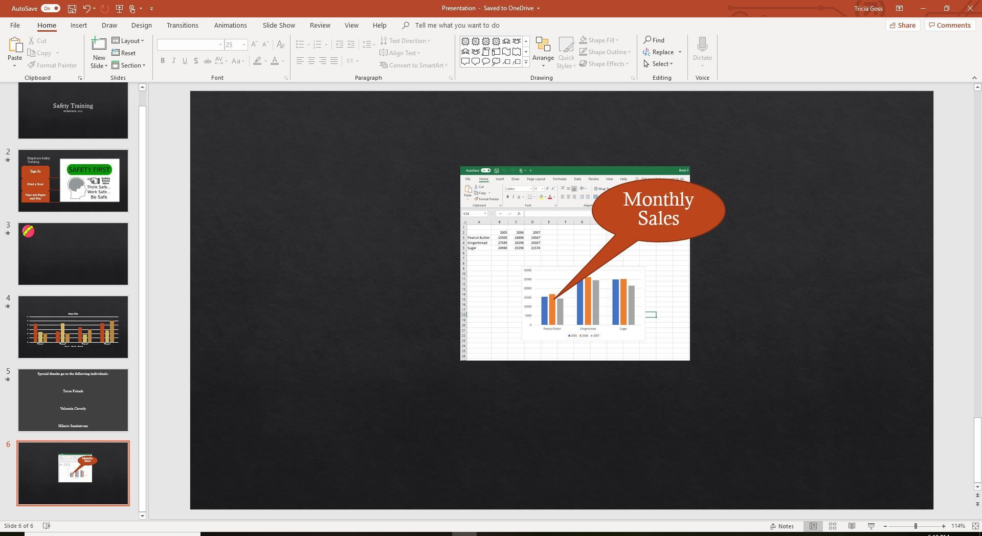 Скриншот направления указателя выноски на объект в PowerPoint.