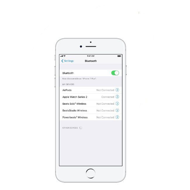 Экран Bluetooth на iOS