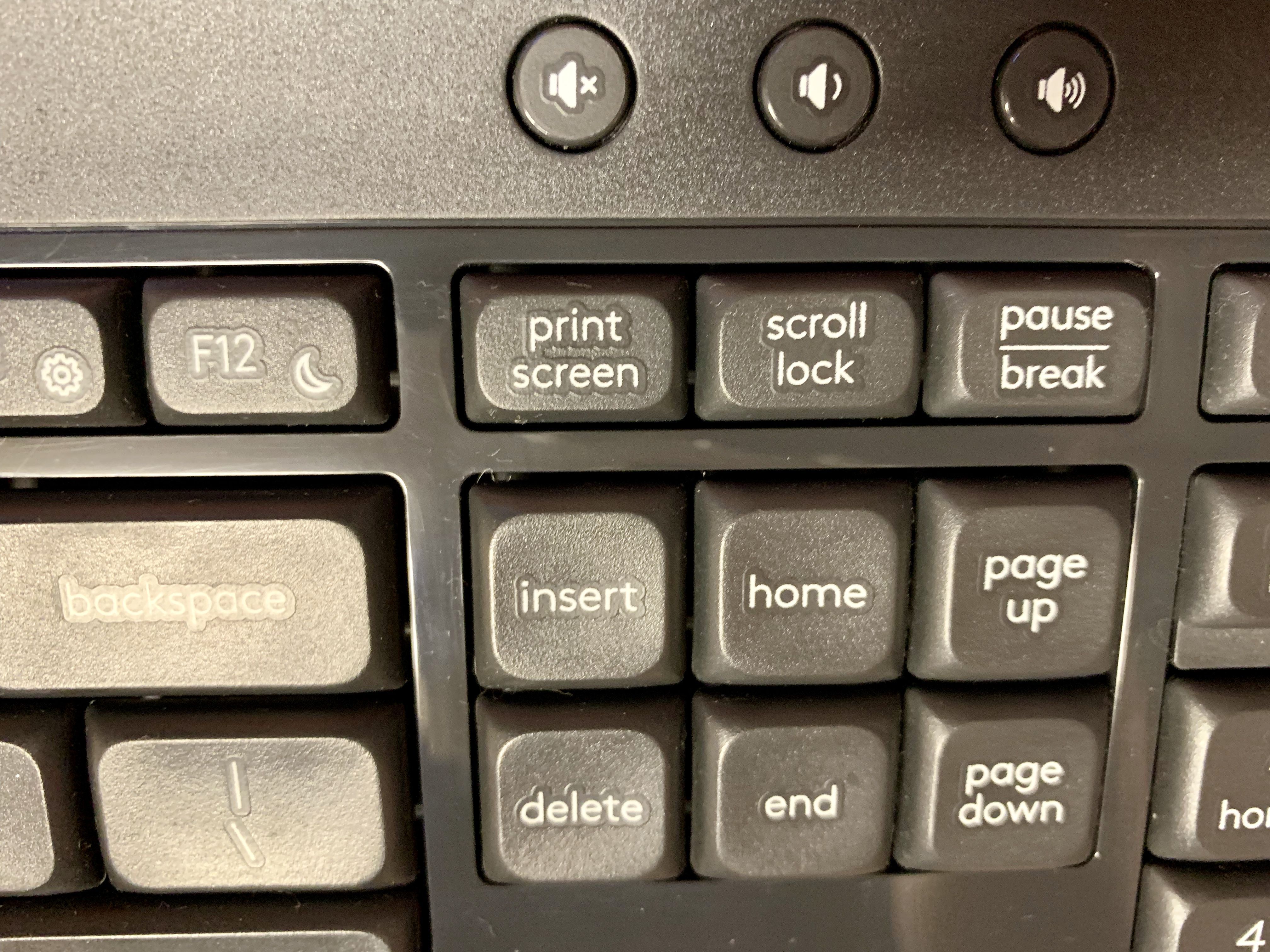 Клавиша Print Screen на клавиатуре Logitech для Windows