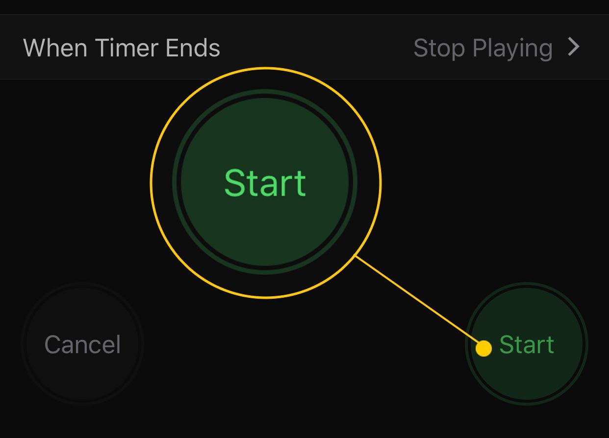 Кнопка запуска в приложении iOS Clock
