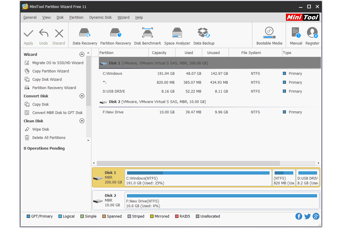 MiniTool Partition Wizard Free 11