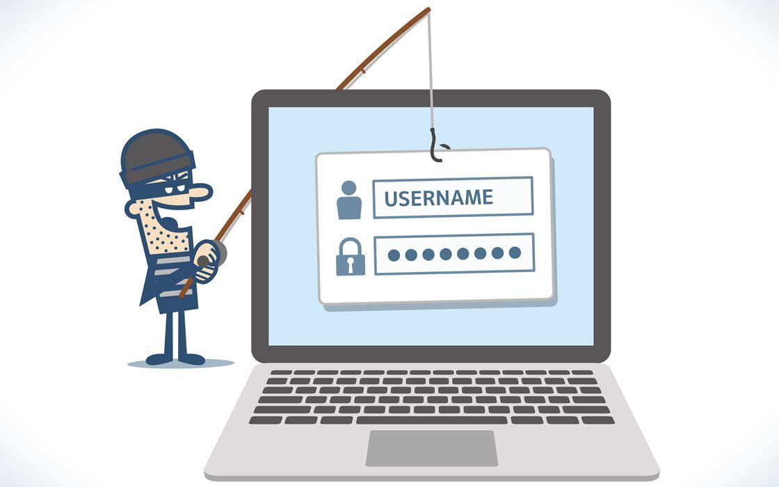 Иллюстрация киберпреступного фишинга для имен пользователей и паролей; тип семантической кибер-атаки.