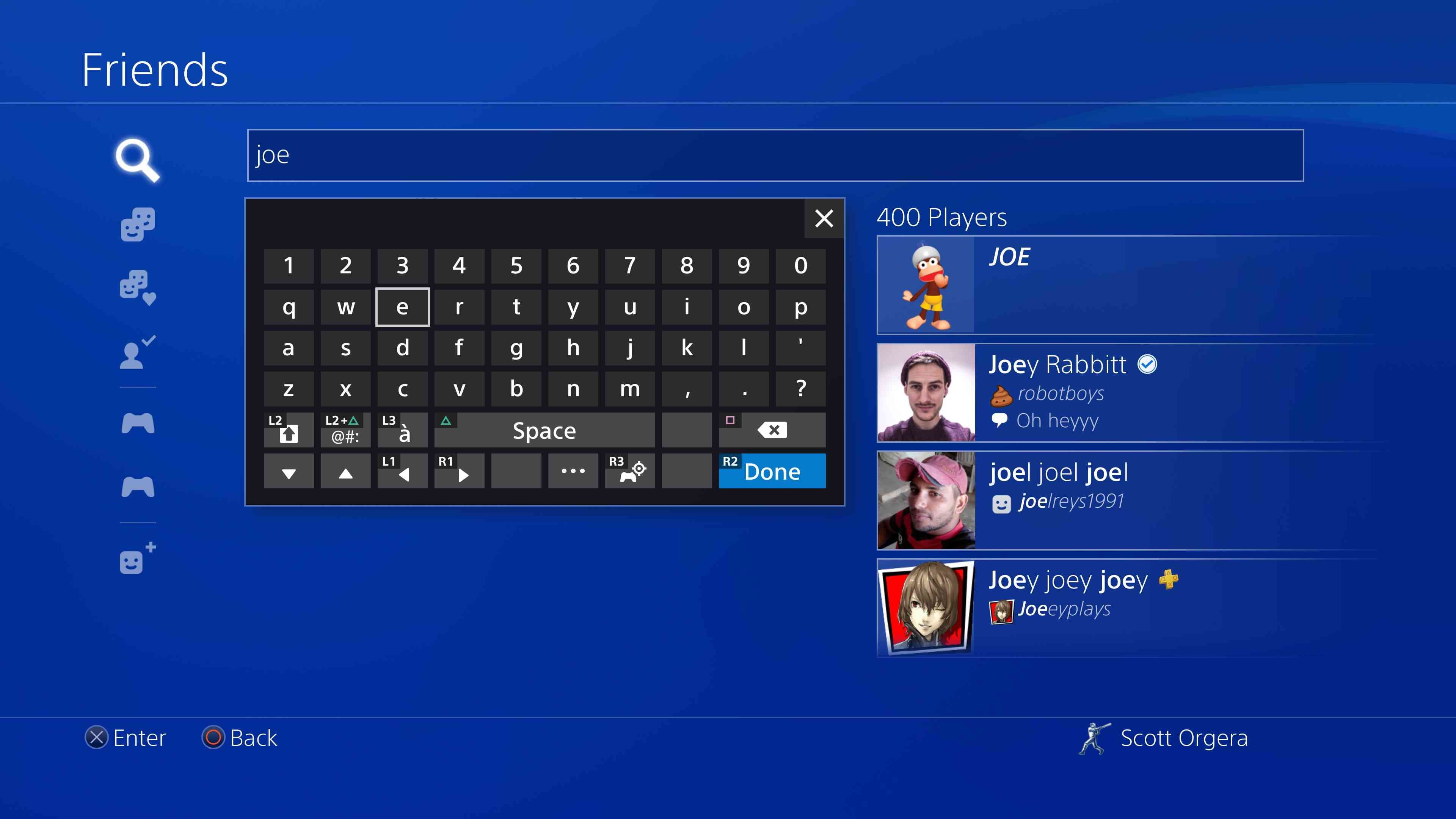 скриншот PS4 Поиск друзей