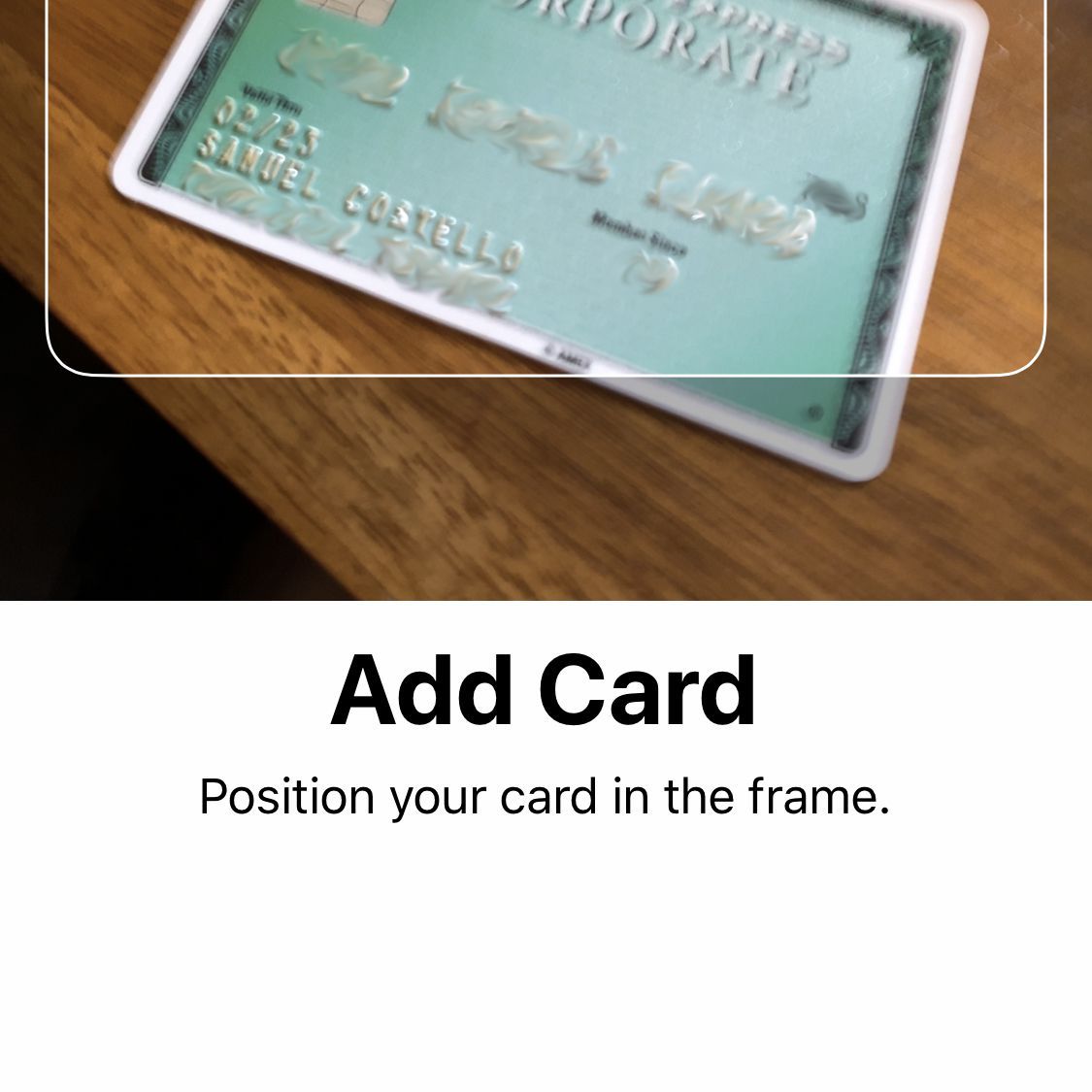 Скриншот добавления карты в Apple Pay