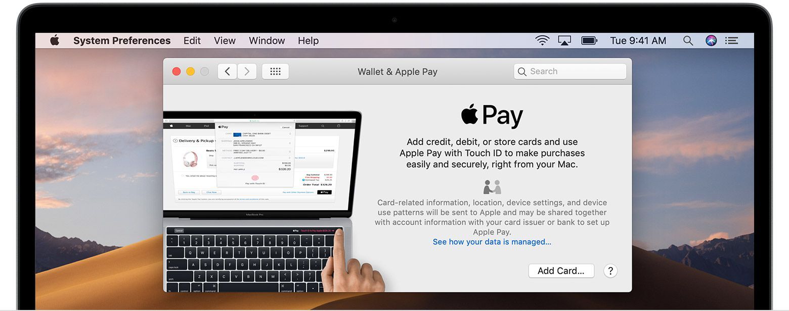 Настройка Apple Pay на Mac