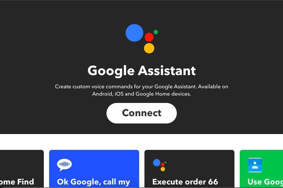 Канал Google Assistant на скриншоте IFTTT