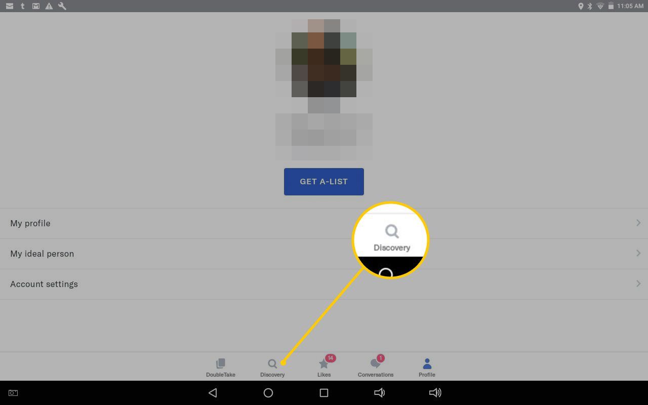 Кнопка обнаружения в мобильном приложении OKCupid