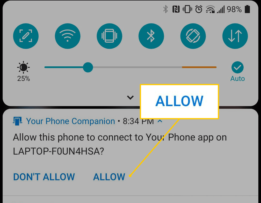 Разрешить кнопку на Android