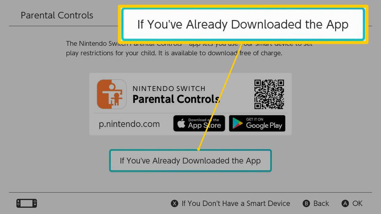 Экран настройки родительского контроля Nintendo Switch