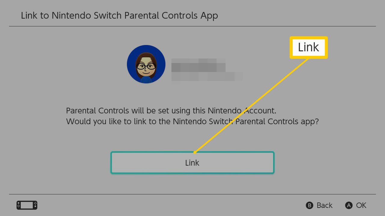 Экран ссылок приложения родительского контроля Nintendo Switch