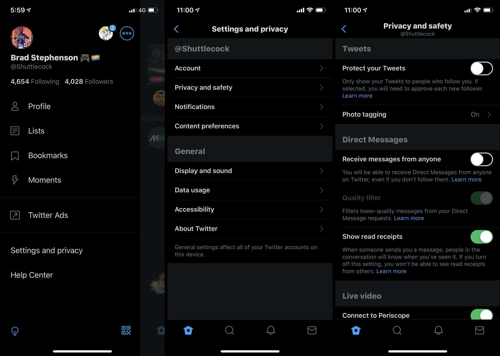 Снимок экрана приложения iOS для Twitter на iPhone XS.