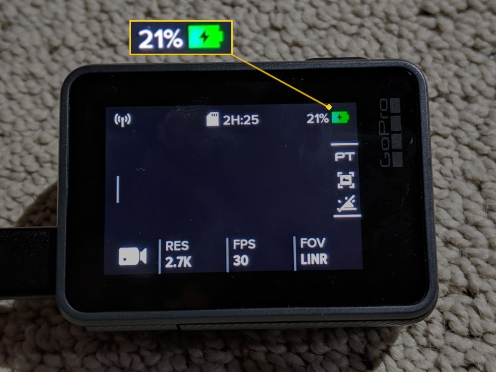 Изображение индикатора состояния зарядки GoPro Hero 5 Black.