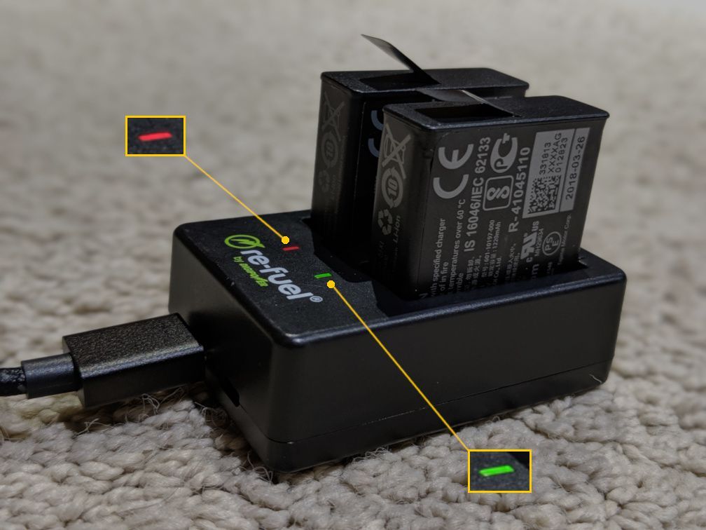 Изображение заряжаемых батарей GoPro Hero 5 Black Edition.