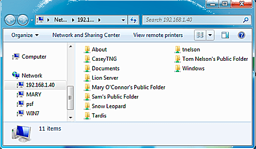 Lion File Sharing с Win 7 - Доступ к вашим общим папкам из Windows 7