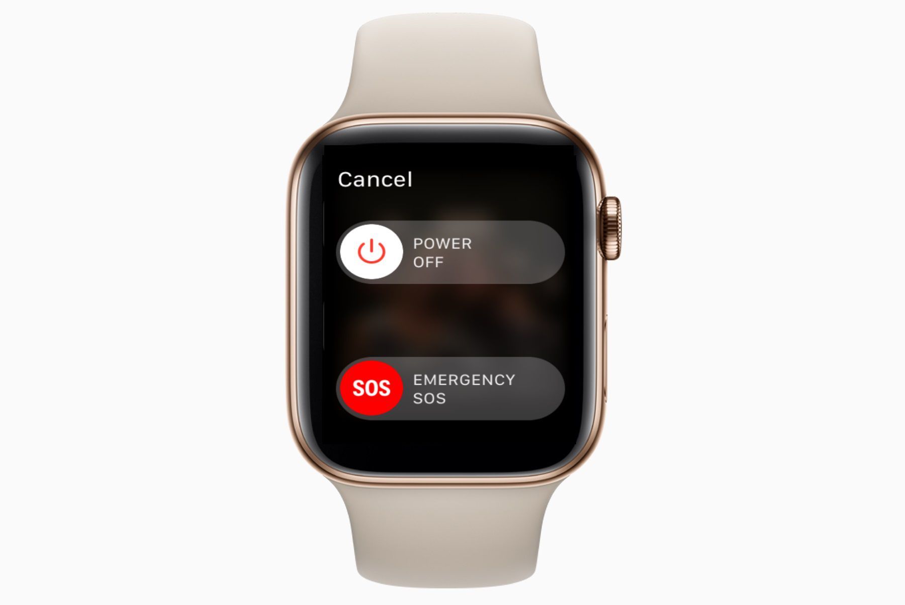 Apple Watch на экране выключения