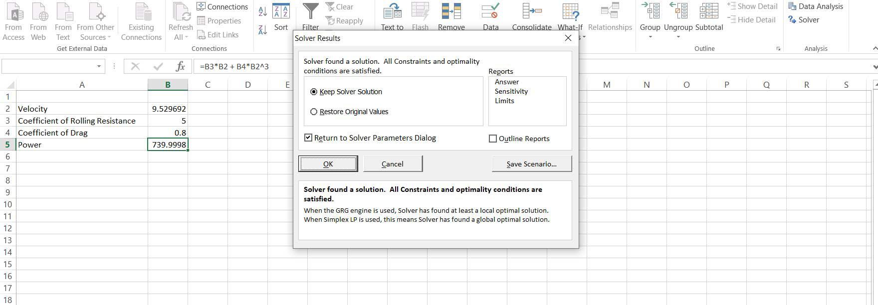Итеративное решение с использованием Excel Solver