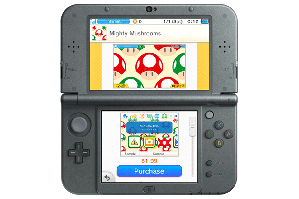 Изображение игры 3DS в интернет-магазине с кнопкой «Купить»