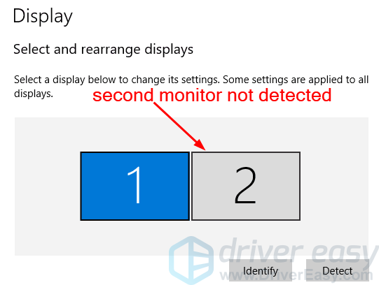 Fix Second Monitor Not Detected on Windows 10 
