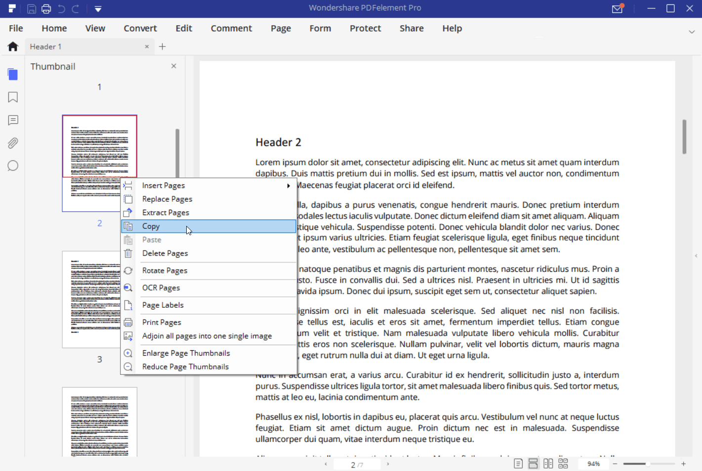 Скриншот копирования страницы в PDF документе