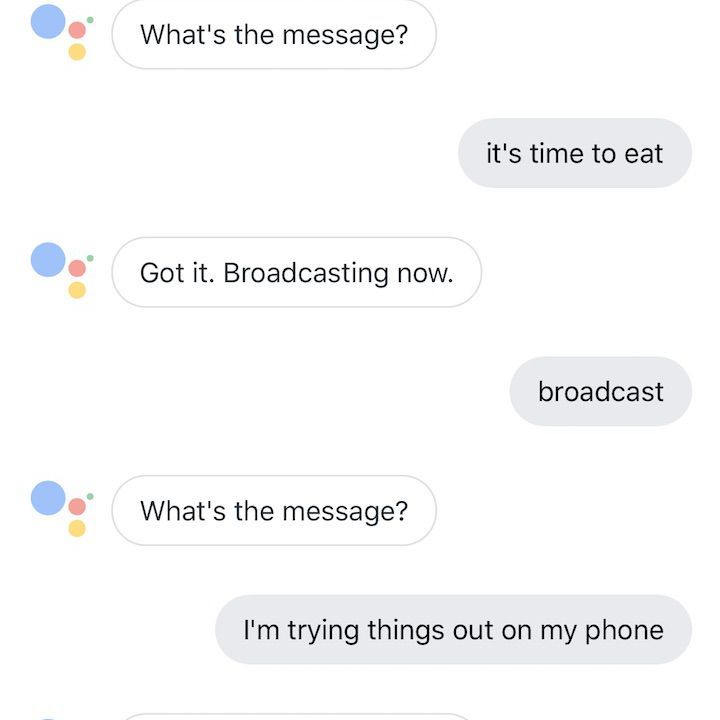 Google Assistant с трансляцией