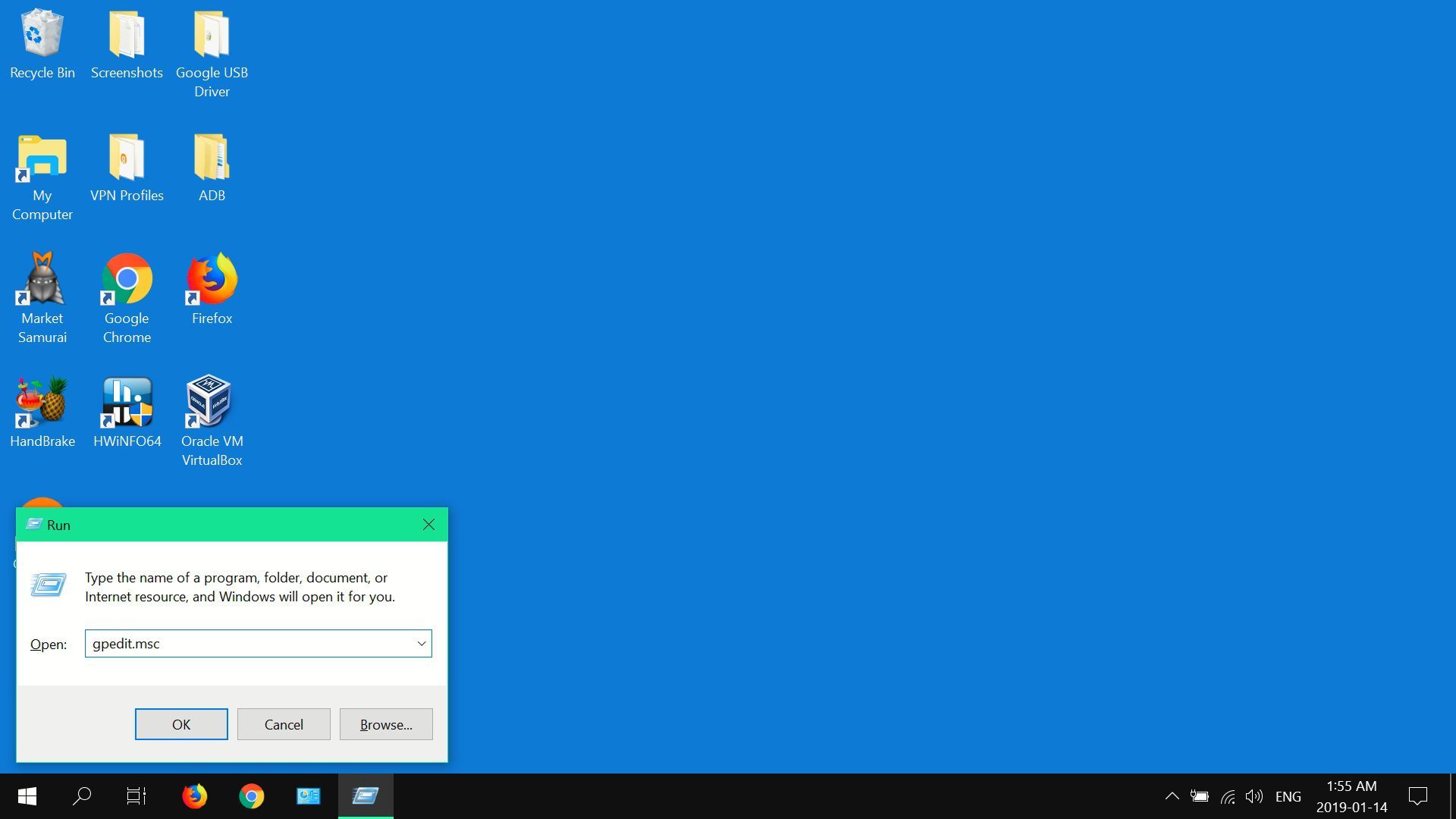 Скриншот окна запуска Windows 10.