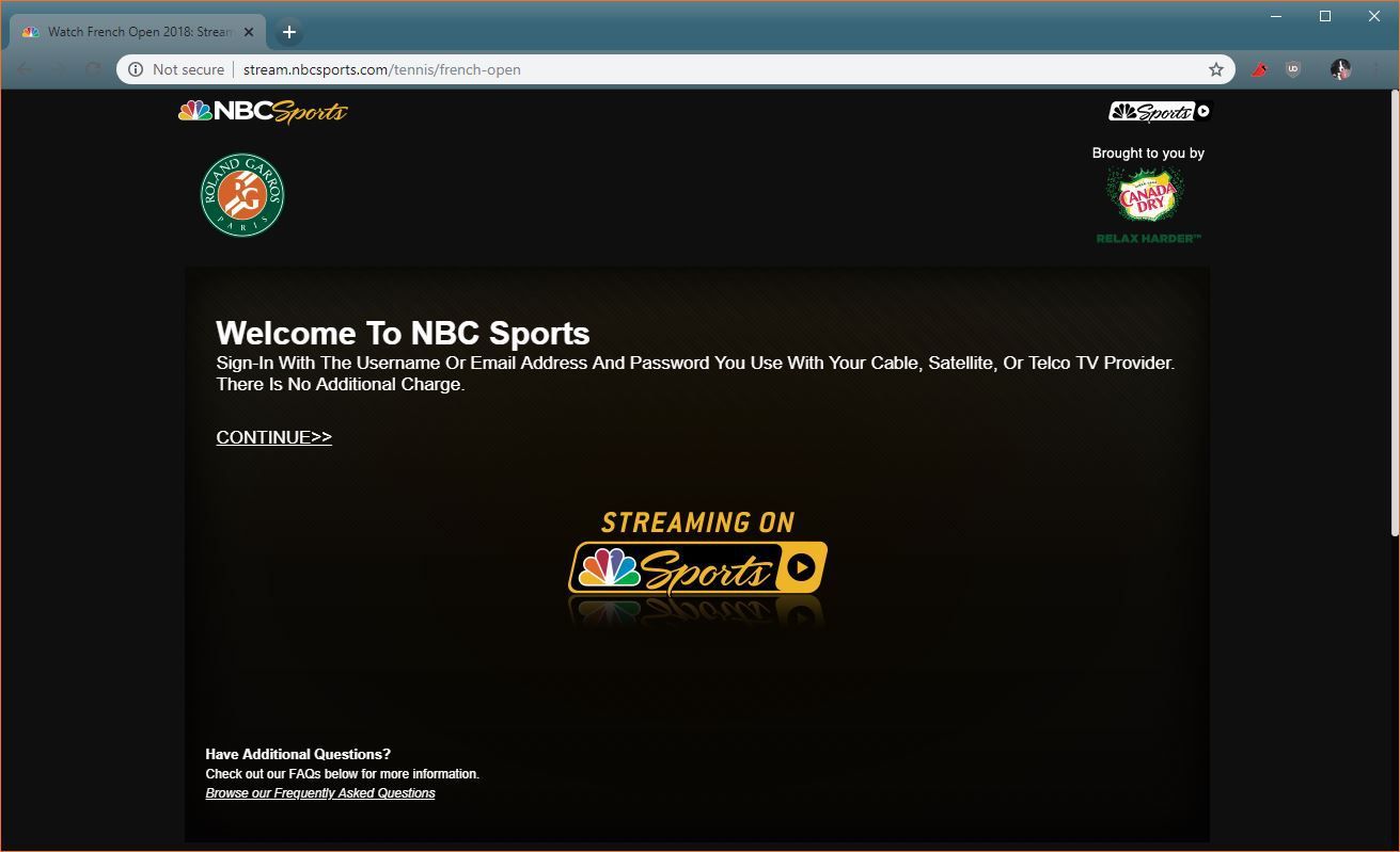 Скриншот NBC Sports.