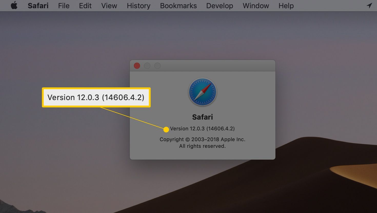 Окно Safari версии 12.0.3 в macOS