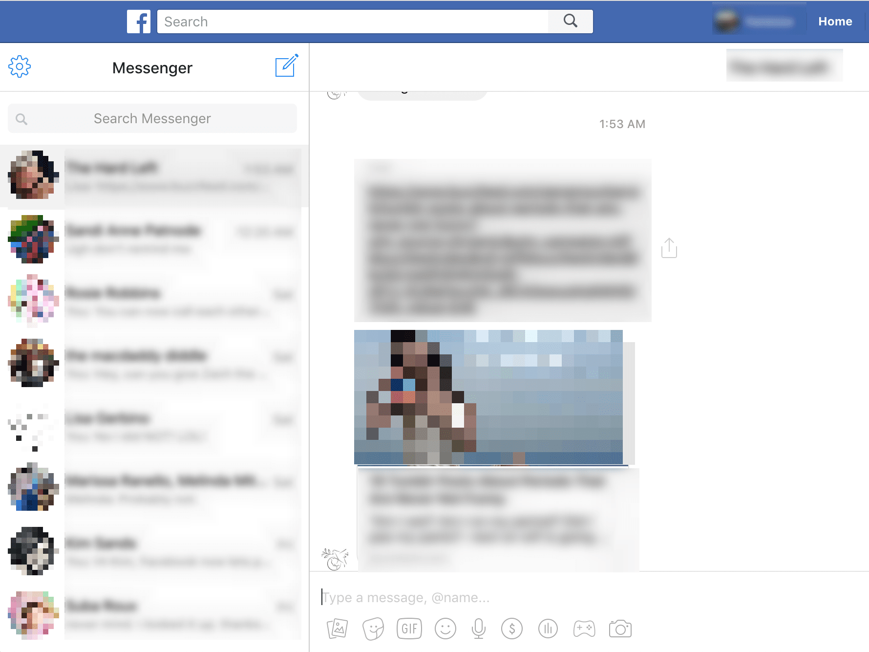 Экран Facebook Messenger