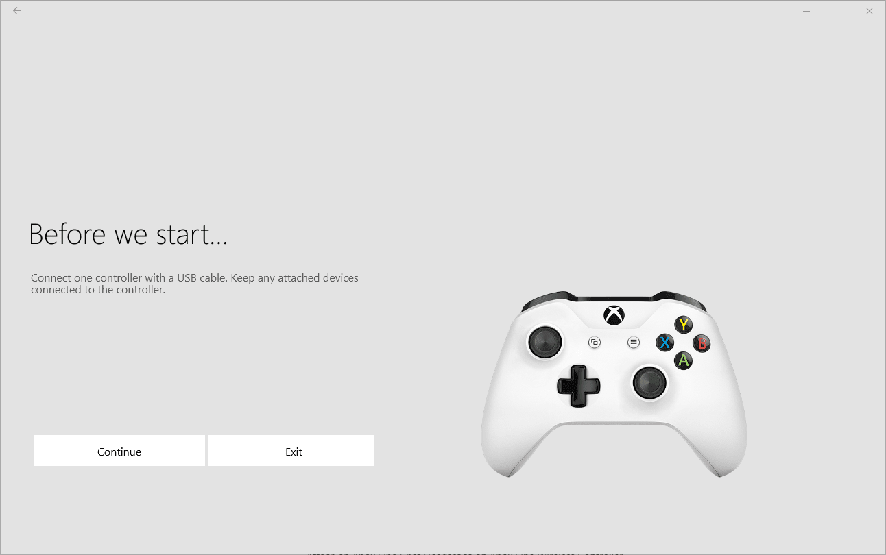 Скриншот обновления прошивки приложения Xbox Accessories.