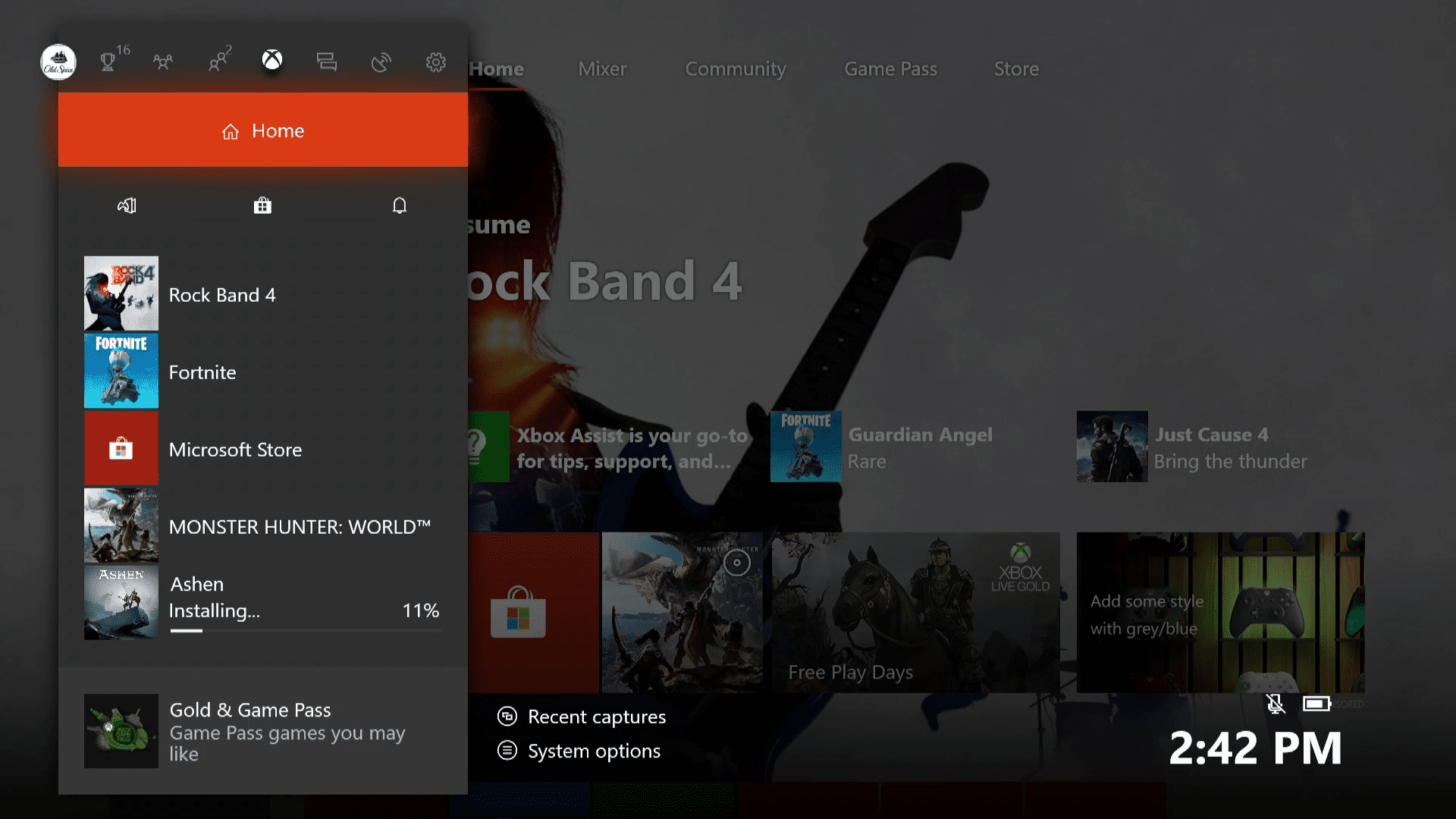 Скриншот руководства по Xbox One.