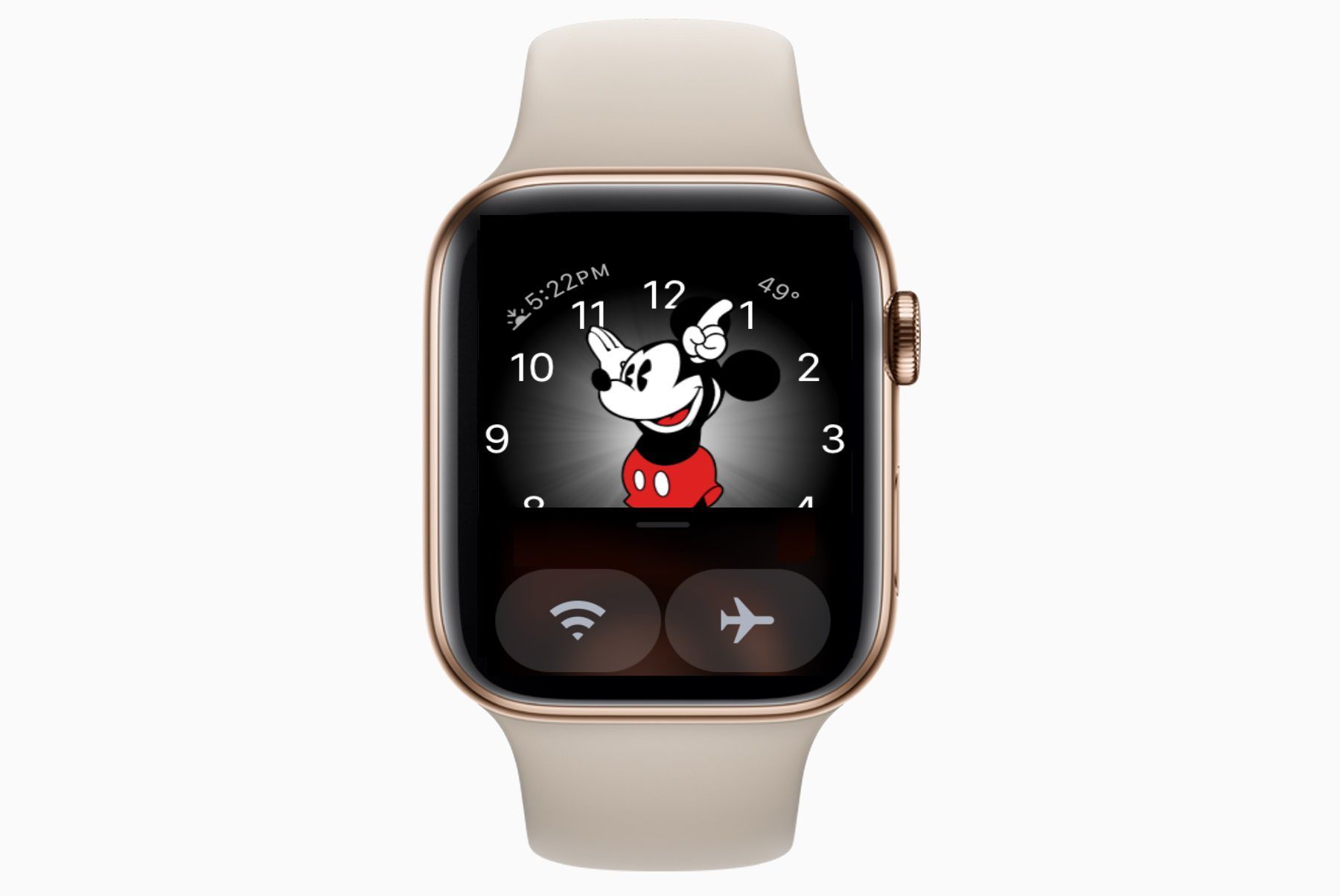 Apple Watch с открытием панели управления