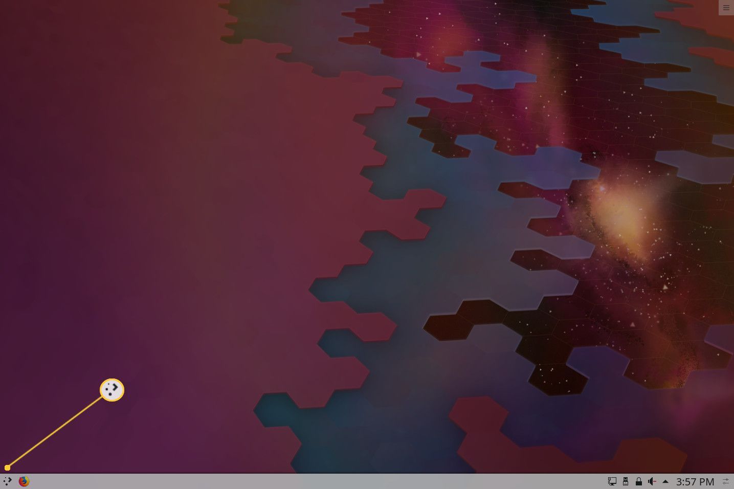 Снимок экрана кнопки меню KDE.