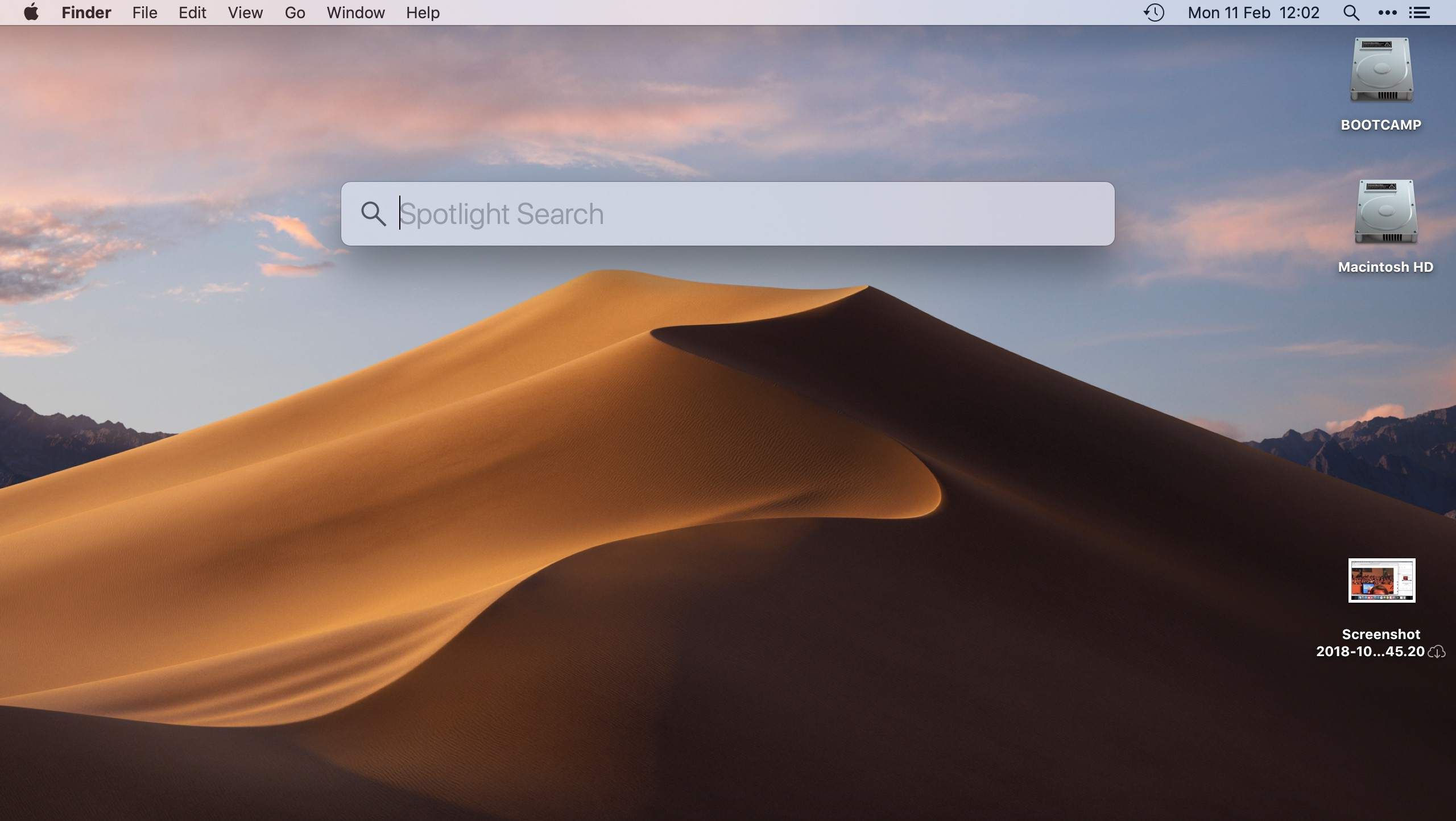 Панель поиска Mac OS Spotlight