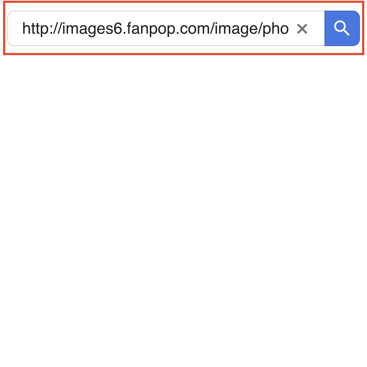 Снимок экрана: изображения Google в Safari с вставленным URL-адресом в поле поиска и выделенным полем.