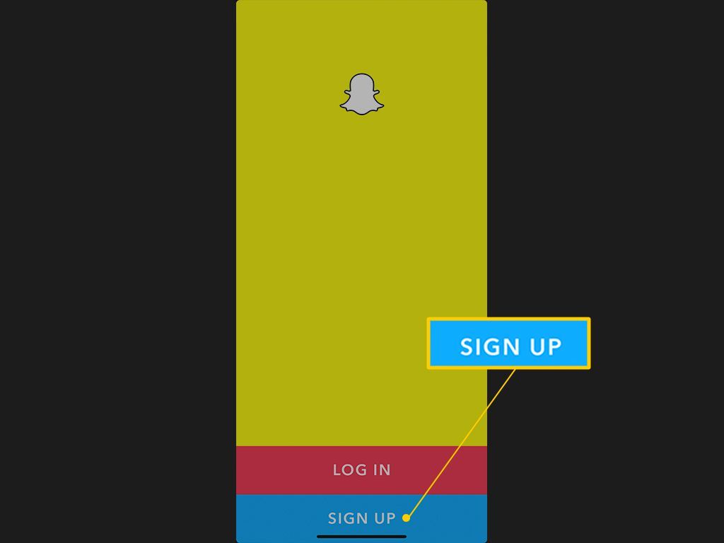 Кнопка регистрации на Snapchat для iOS
