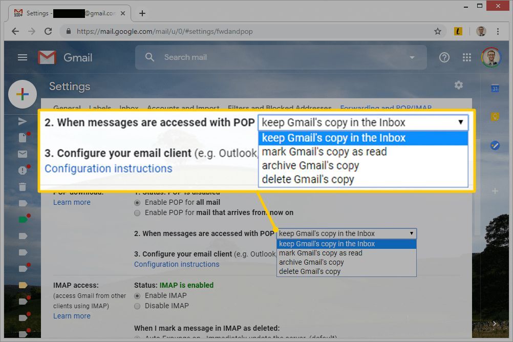 Когда сообщения доступны через POP в Gmail