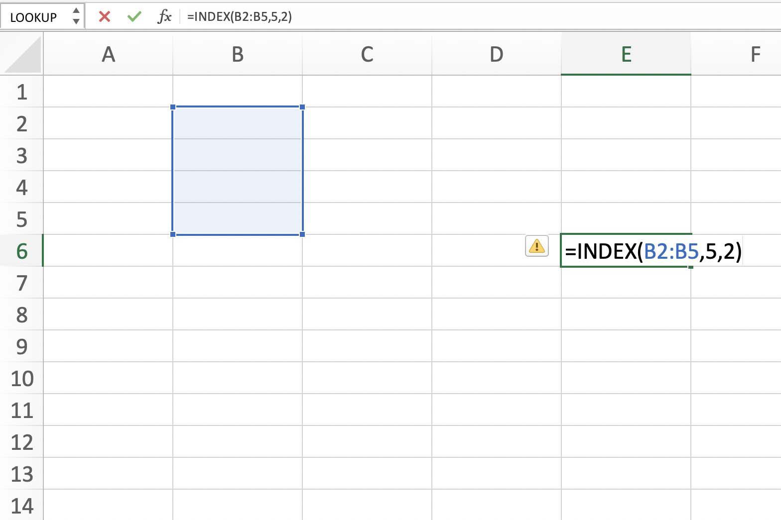 Снимок экрана Excel с ошибкой REF