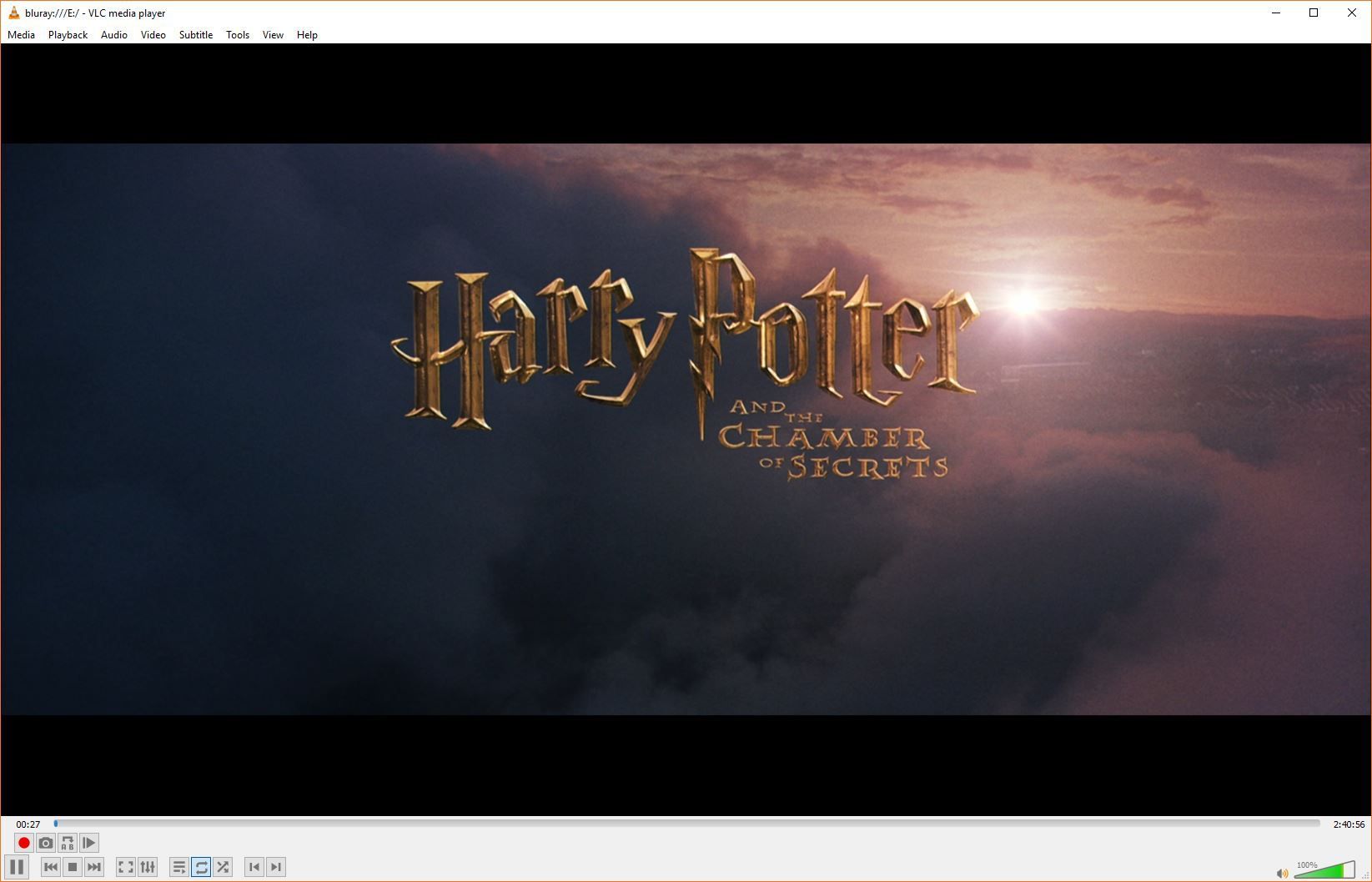Скриншот воспроизведения Blu-ray в VLC на Windows 10.