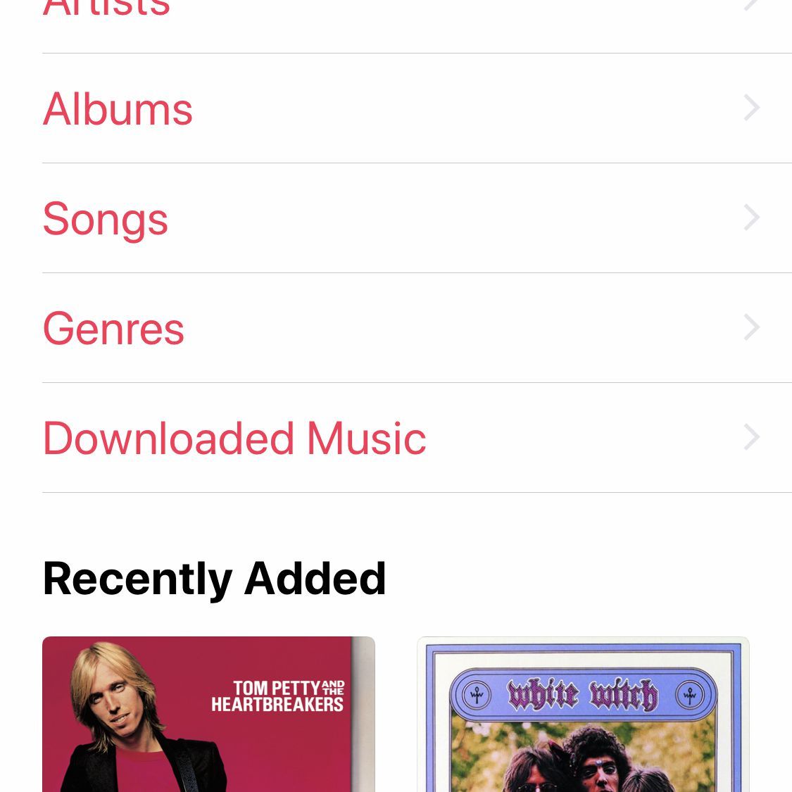 Скриншот домашнего экрана Apple Music на iPhone