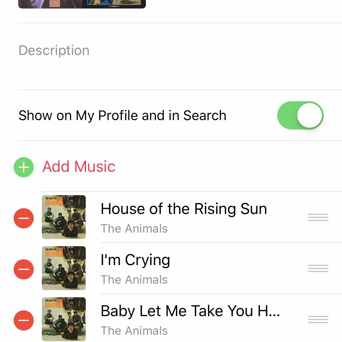 Снимок экрана с возможностью делиться плейлистами с публикой в ​​Apple Music