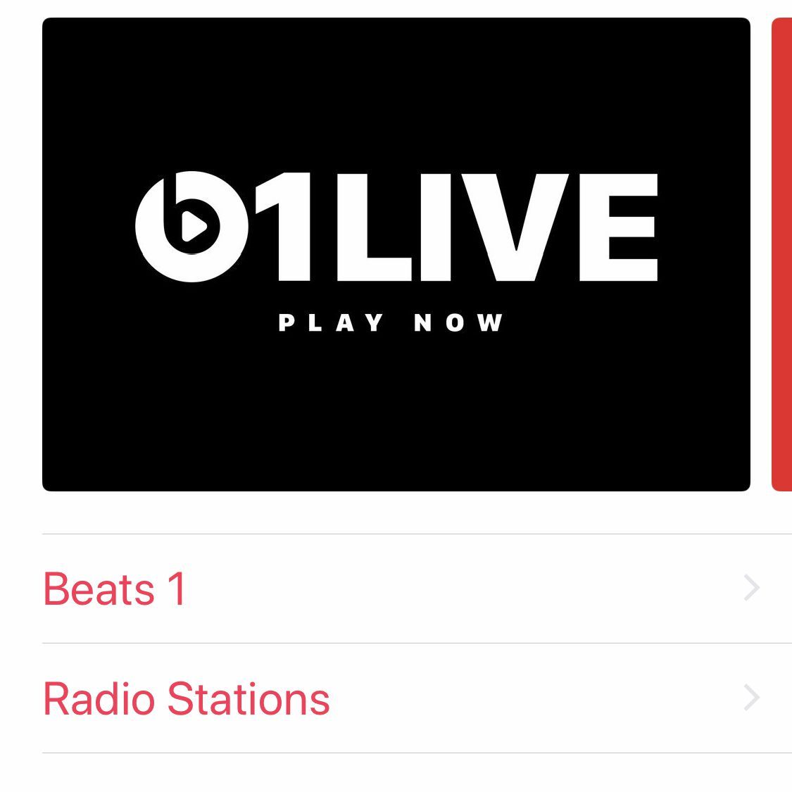 Снимок экрана параметров радио в Apple Music на iPhone