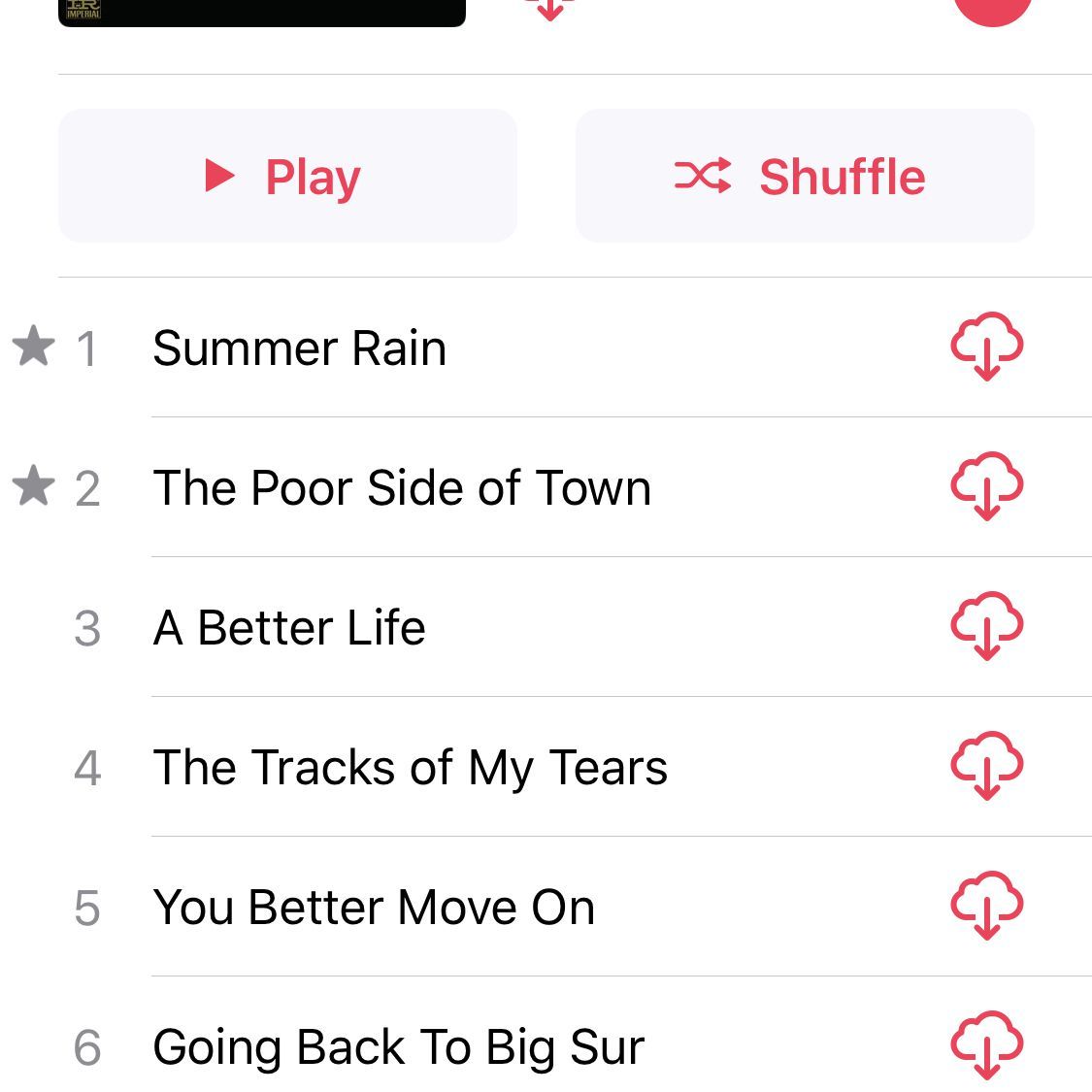 Просмотр альбома в Apple Music, когда песни не загружаются
