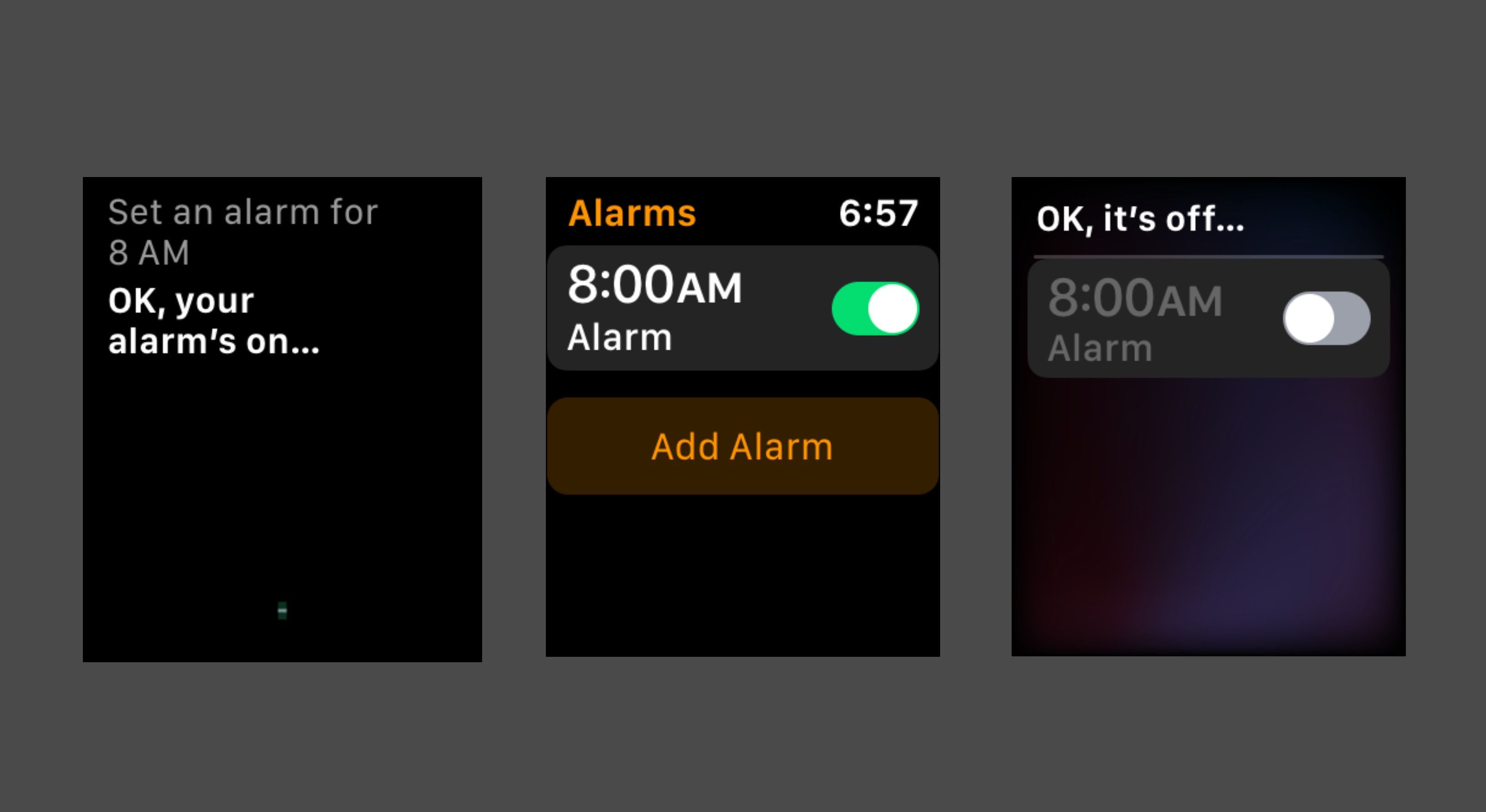 Использование Siri для установки будильника на Apple Watch