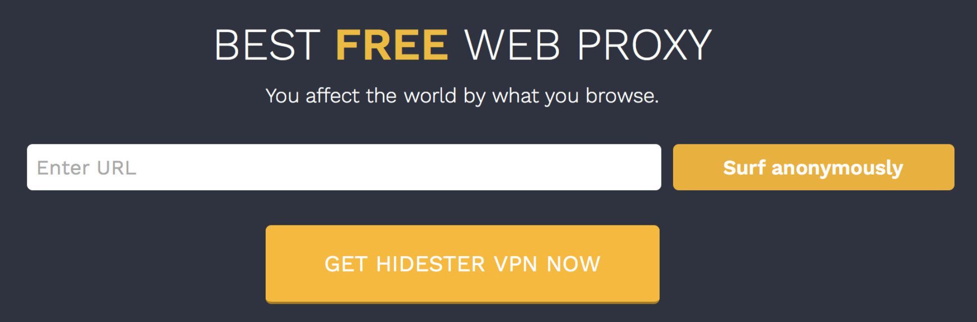 Скриншот Hidester's free web proxy.