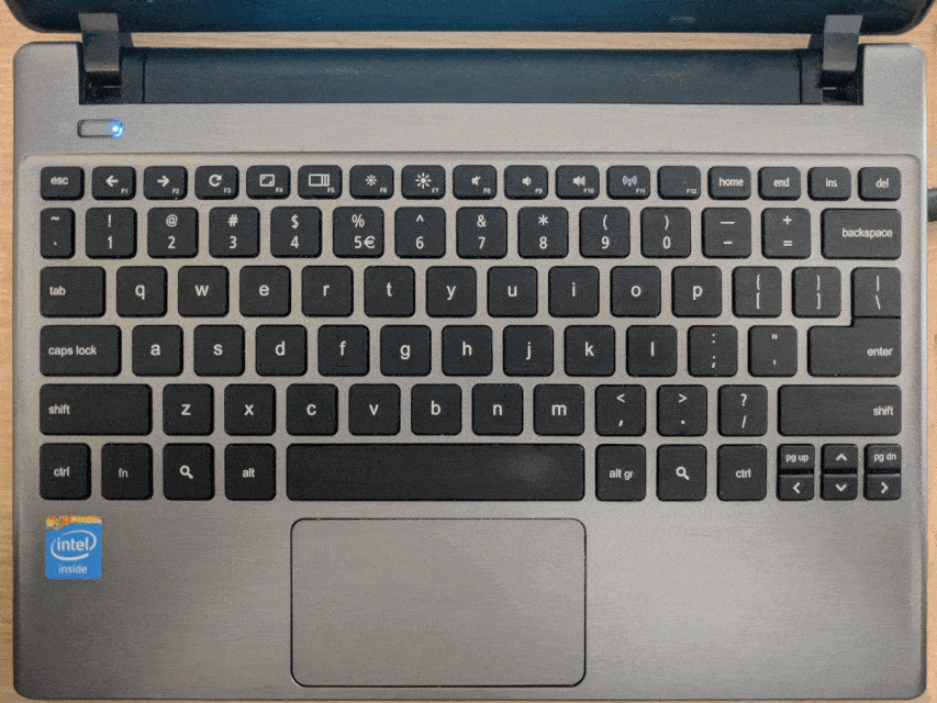 клавиши, чтобы нажимать, чтобы уменьшить на Chromebook